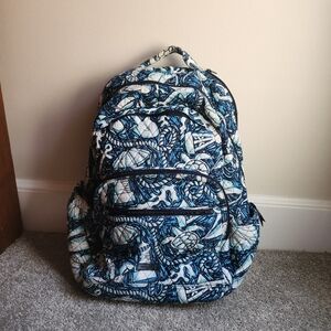 Vera Bradley XL Campus Backpack - Cotton - Shore Enough